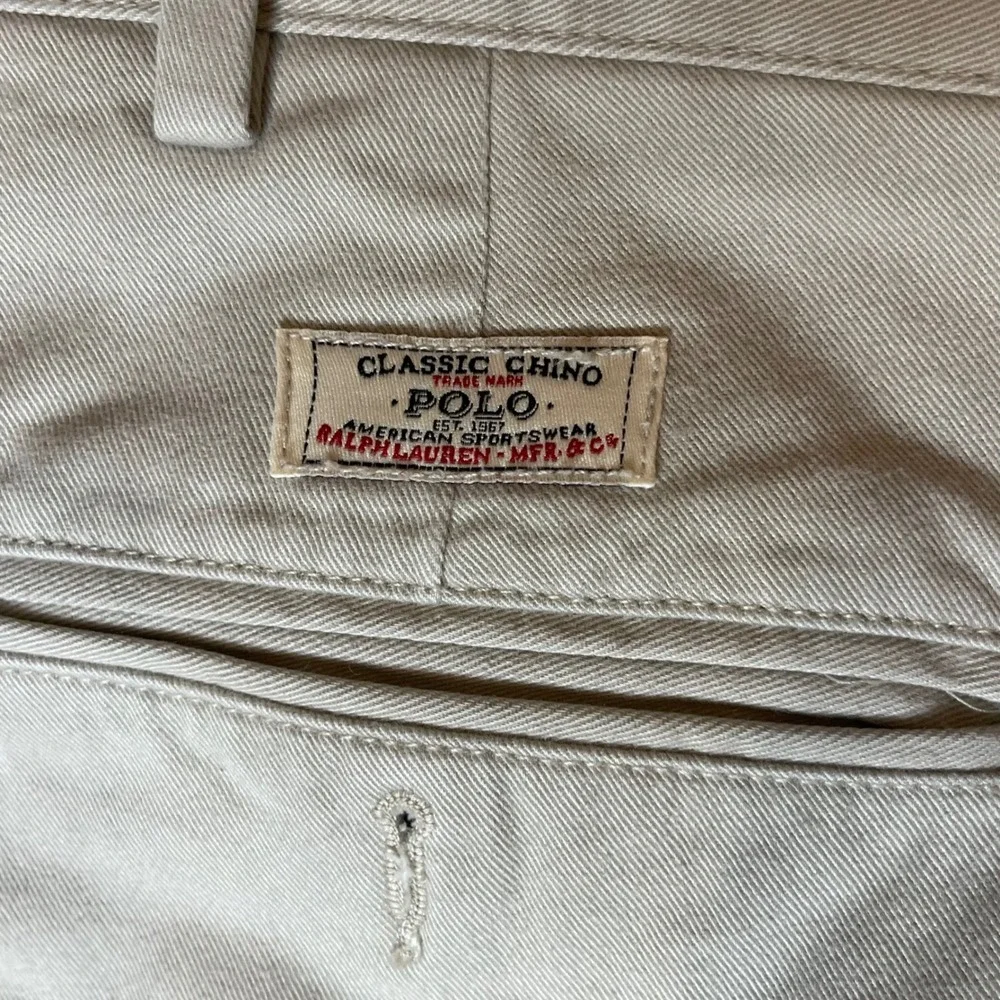 Polo Ralph Lauren Mens Khaki Chino Pants 38x30 Tan‎ Cotton Straight Flat Front
